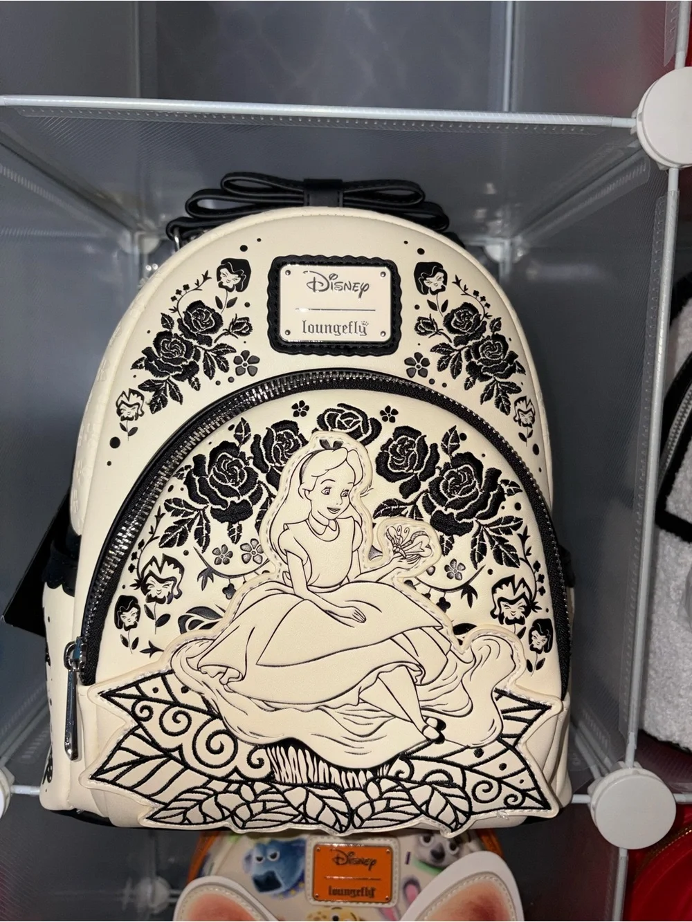 Loungefly Disney Alice Cream and Black Mini Backpack